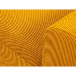 Canapé d'angle gauche convertible avec coffre de rangement "Kyoto" 4 places en velours côtelé jaune