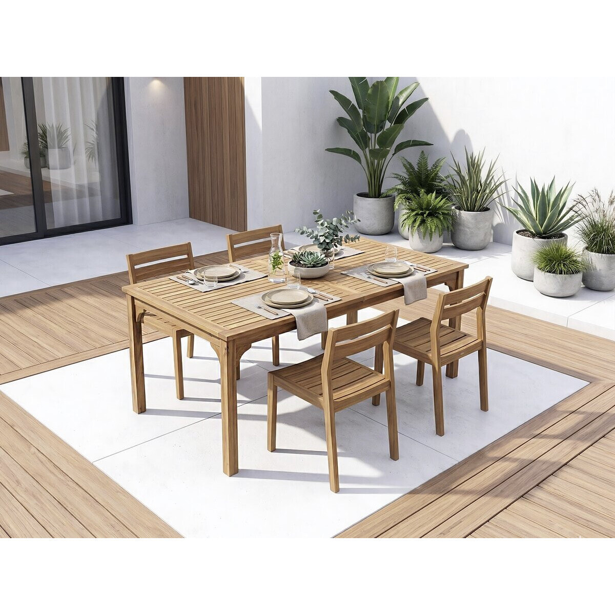 Table de jardin extensible en bois 180/240 cm "Valladolid" – 6 à 10 places - Marron