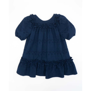 VESTIDO BORDADO AZUL MARINO