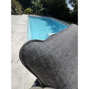 CAPRERA - Fauteuil à bascule de jardin en inox et toile plastifiéee