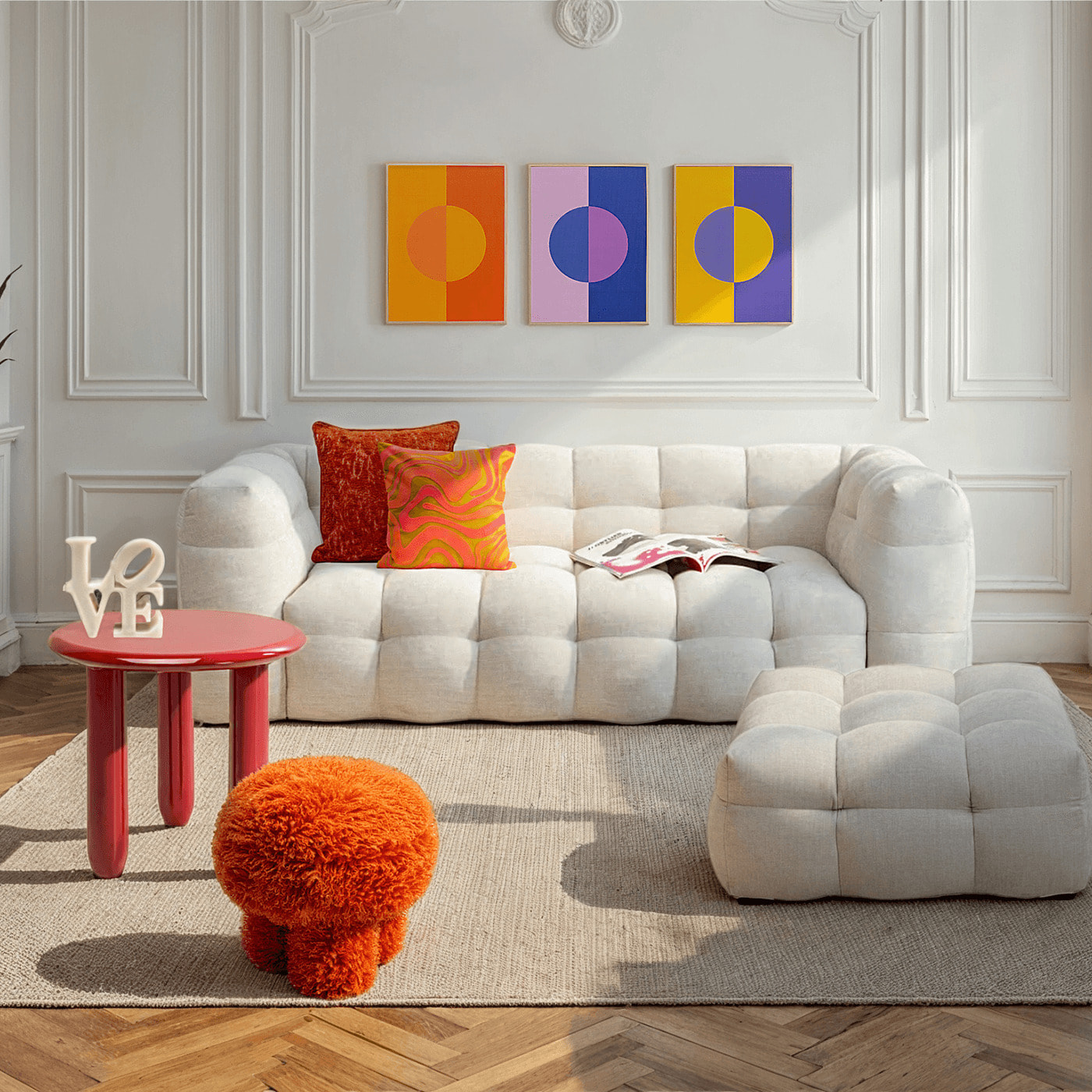 Coussin Royal orange Kare Design