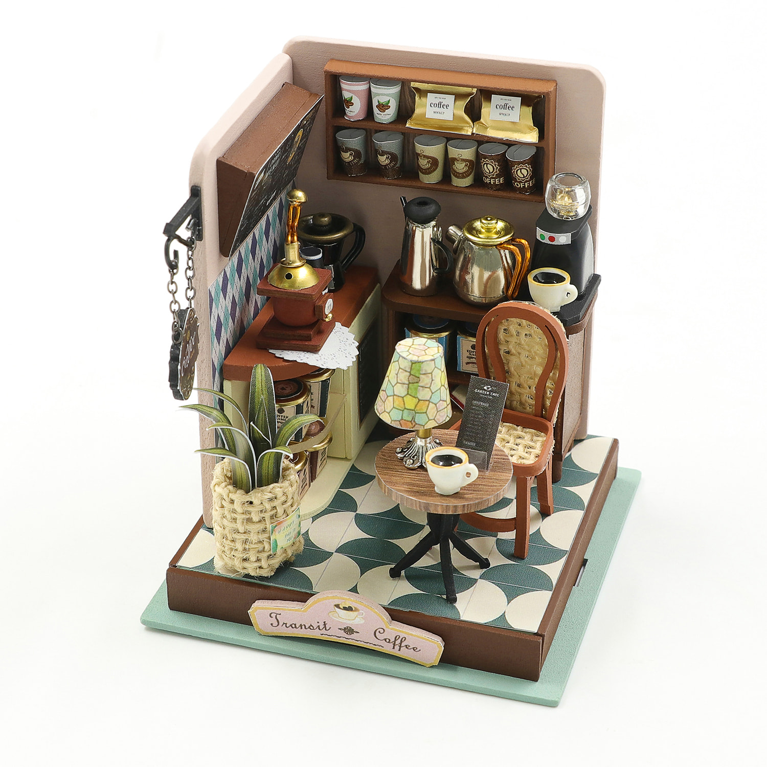 Cafetería de Tránsito. Maqueta 3D realista con gran detalle y luces led.