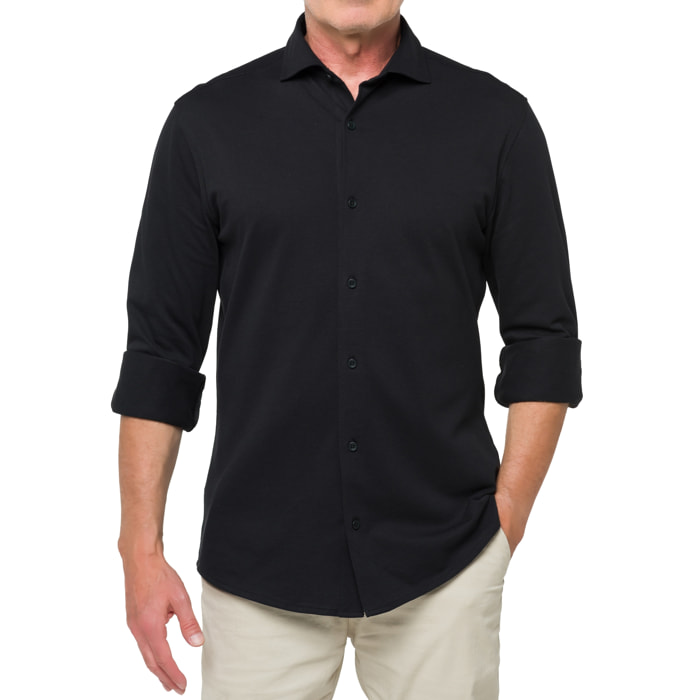 Camisa de manga larga en tela de algodón Hot Buttered Jefferson Negro