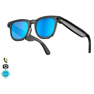 Gafas inteligentes CY01. Con cámara para fotos y videos de 8 MPX, traductor AI en tiempo real y control de música/llamadas.