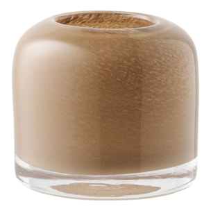 Portacandela in vetro soffiato a bocca marrone ø8x7,5 cm — Vikasa Home