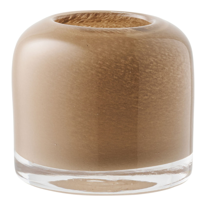 Portacandela in vetro soffiato a bocca marrone ø8x7,5 cm — Vikasa Home