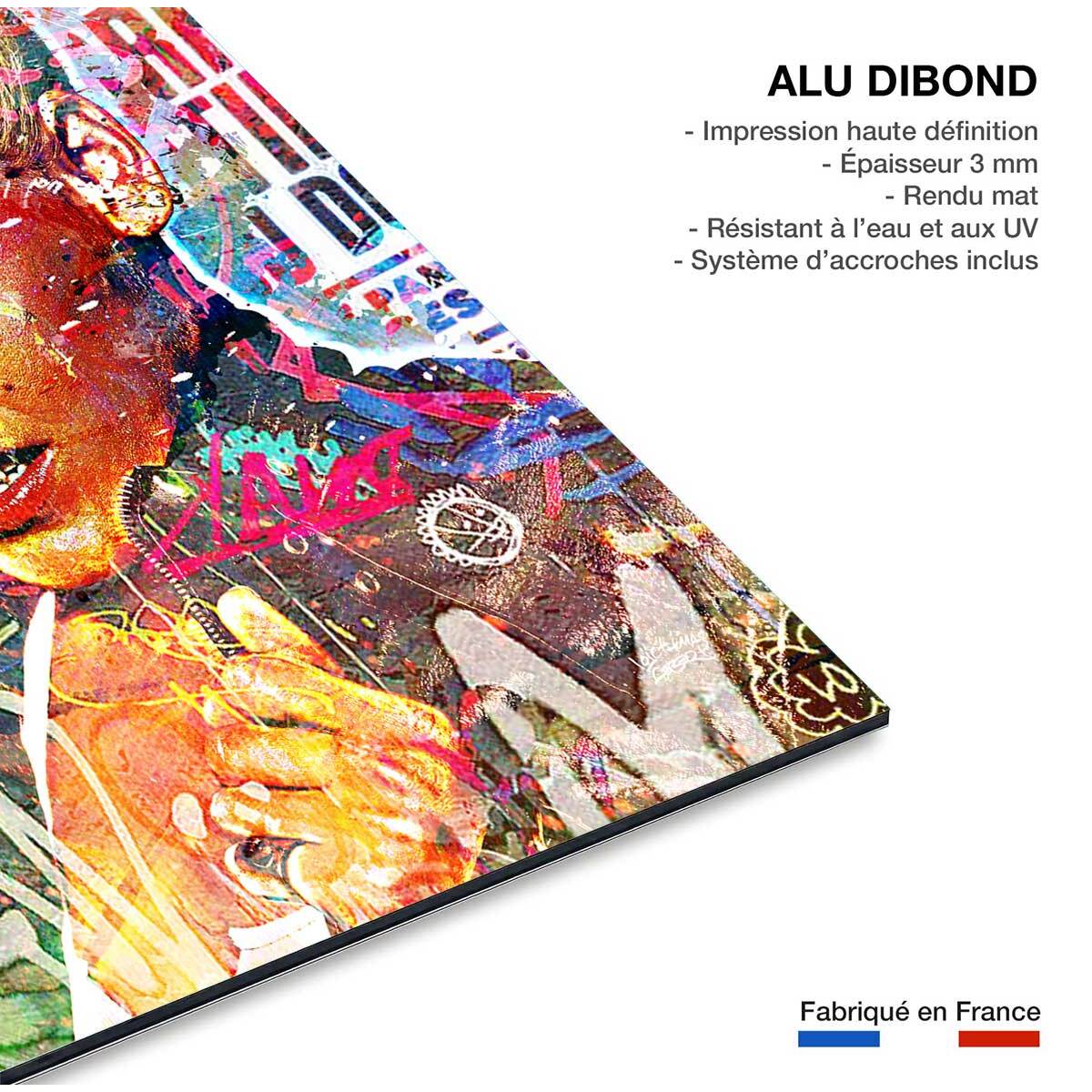 Tableau Affiche illustration graffiti pink Tableau alu Dibond