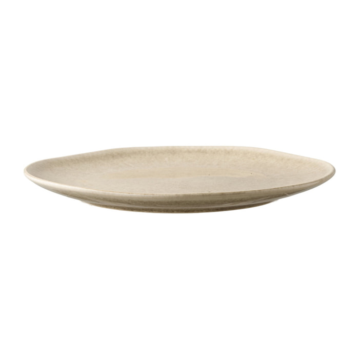 Piatto da pranzo Viola in gres beige ø21 cm — set da 4