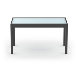 Table de jardin extensible 135-270cm verre trempé