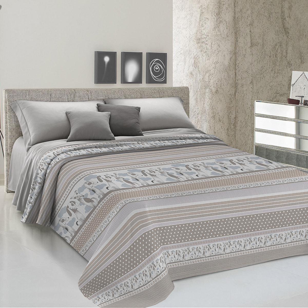 Copriletto di cotone baubau beige 100% cotone