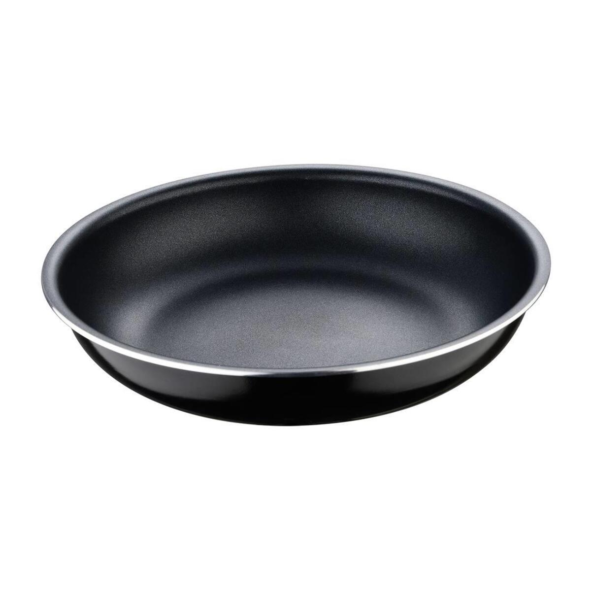 juego de 2 sartenes ø22cm y ø26cm + mango ergonómico extraíble en aluminio prensado