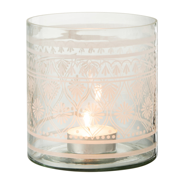 J-Line photophore Motifs - verre - blanc/transparent - large