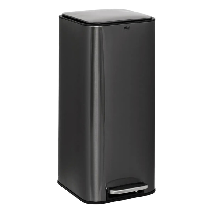 Poubelle "Delta" en métal noir 30L