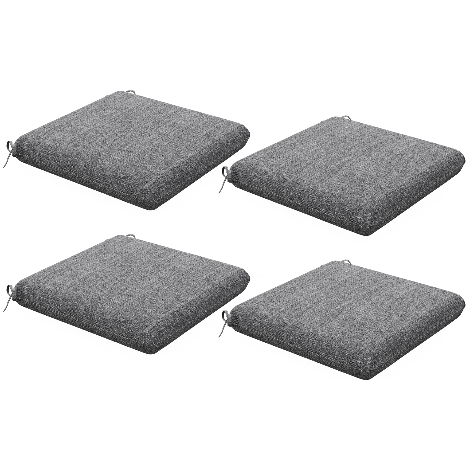 Conjunto de Cojines para Sillas de Comedor 47x47x7 cm Juego de 4 Piezas Cojines para Sillas de Jardín Impermeable y Protección UV 50+ para Interior y Exterior Gris