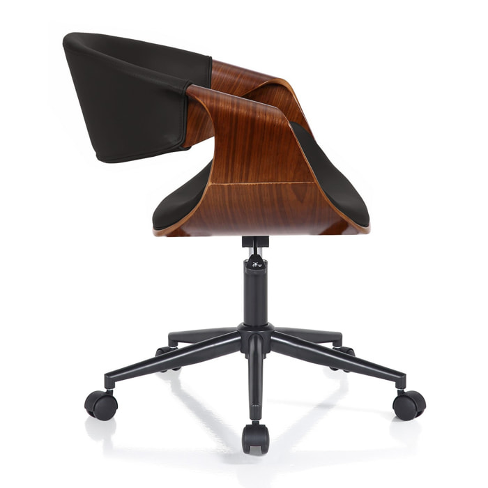 Tomasucci Fauteuil de bureau VISBY DARK WOOD Noir