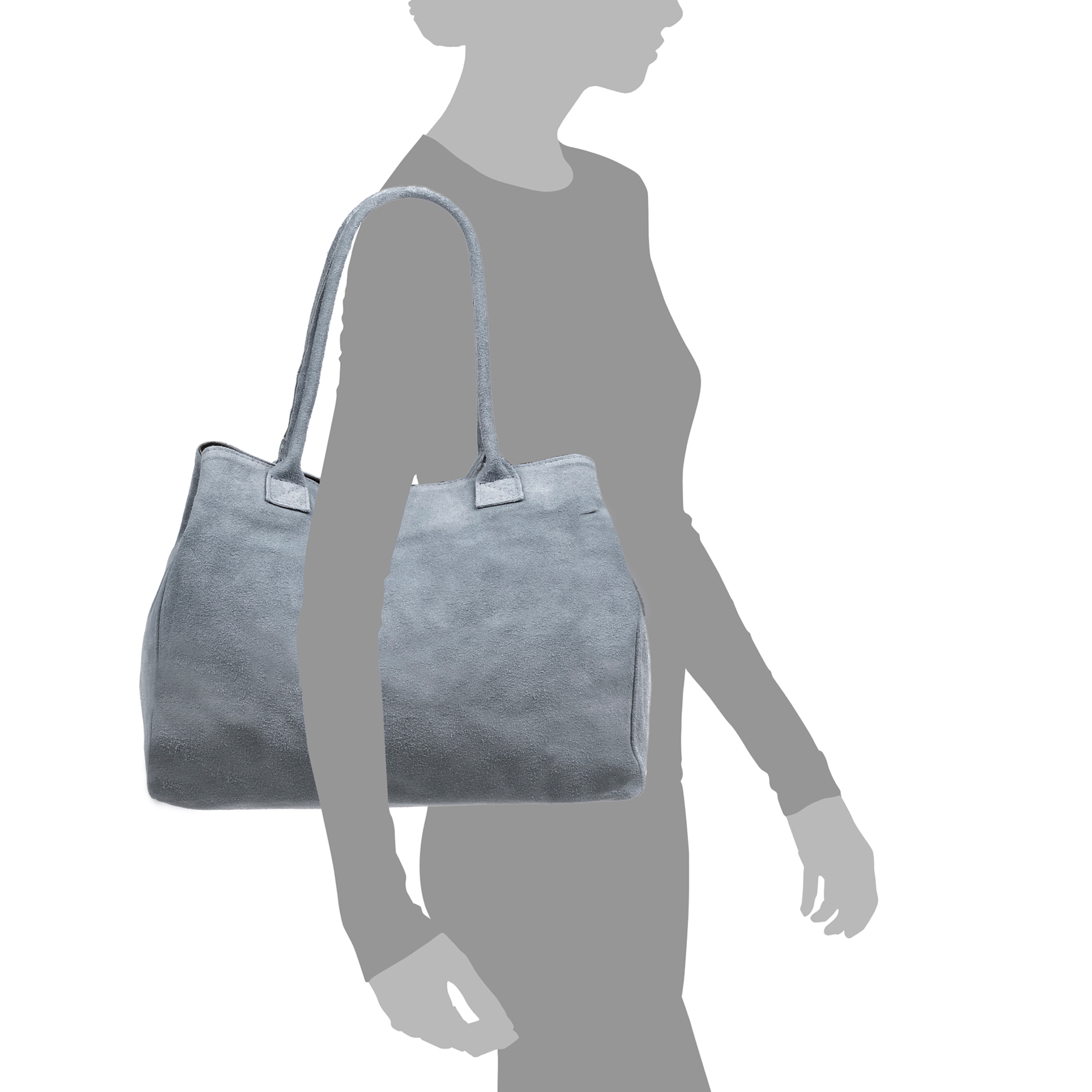 Annagrazia Borsa Shopper Donna.Pelle autentica Camoscio.