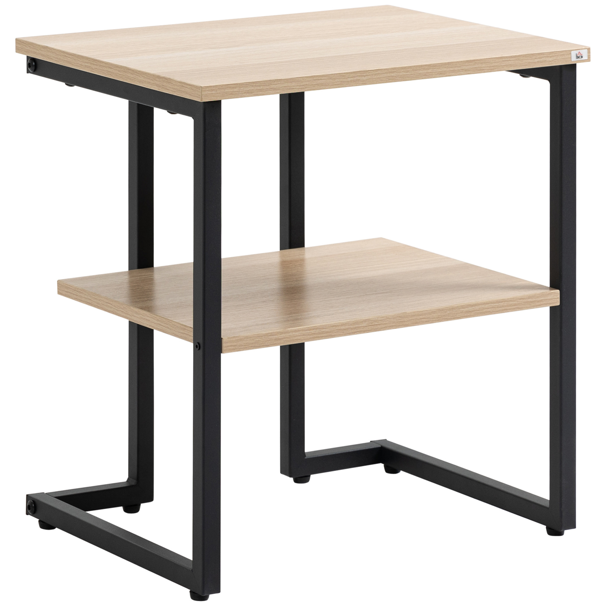 Mesa Auxiliar de 2 Estantes Mesita de Salón para Dormitorio Estudio 45x35x48 cm
