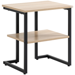 Mesa Auxiliar de 2 Estantes Mesita de Salón para Dormitorio Estudio 45x35x48 cm