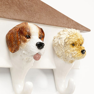 Portemanteau mural chiens blanc 37cm Kare Design