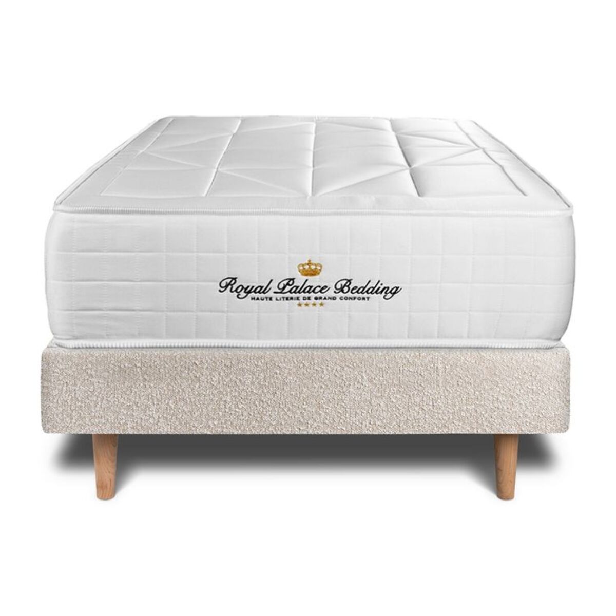 Ensemble 1p - Matelas Ressorts ensachés et mémoire de forme - Maxi Epaisseur : 26cm - Confort : Équilibré - Bouclette - Windsor