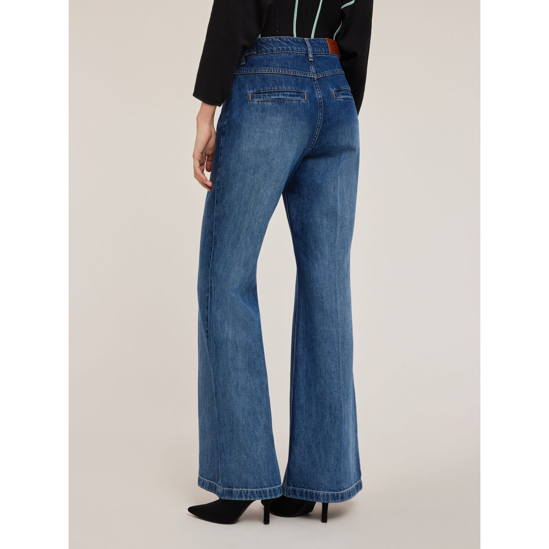 Motivi - Vaqueros acampanados en mezcla de TENCEL™ con raya planchada - Azul