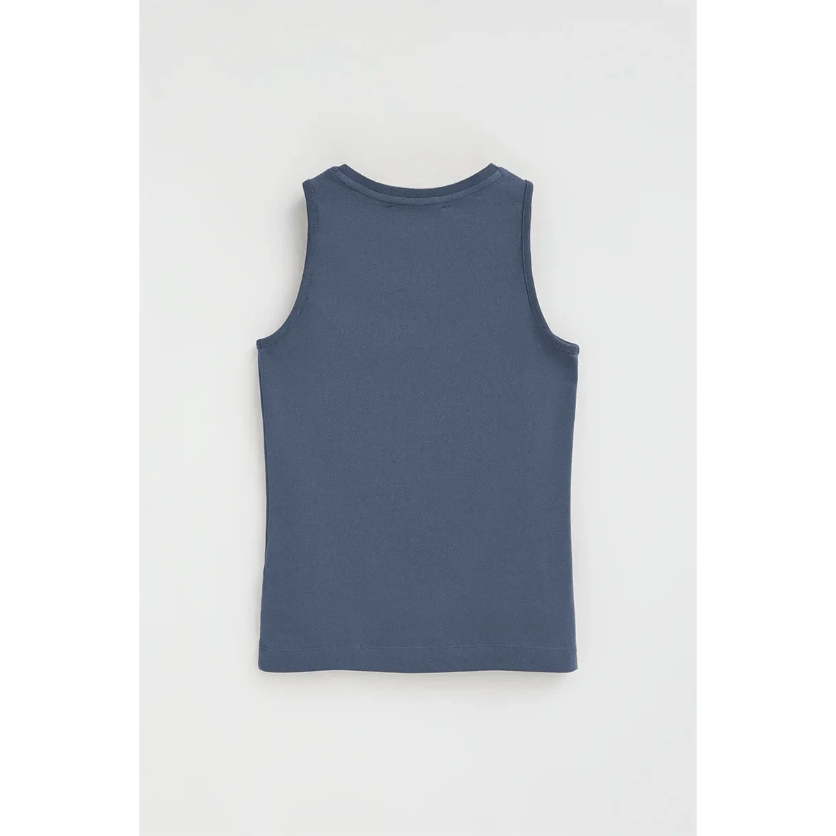 Camiseta sin mangas azul denim de corte slim con bordado Rigby Go