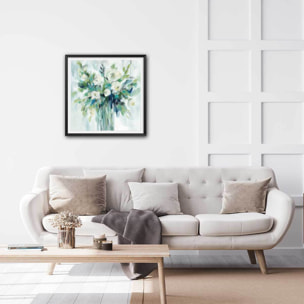 Affiche Aquarelle bouquet vert Affiche sous cadre noir