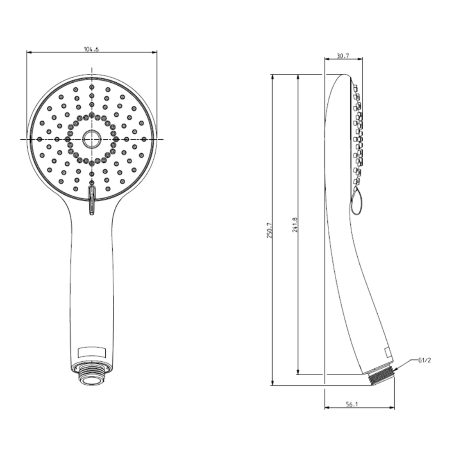 Pommeau de douche Juliette chrome + flexible