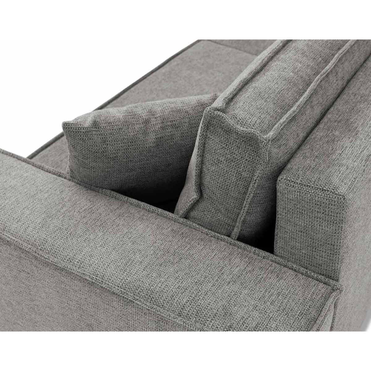 Cezanne - Canapé droit 3 places convertible avec coffre en tissu texturé - Gris
