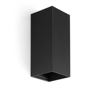 LUNE 2L Applique carré noire cannelée