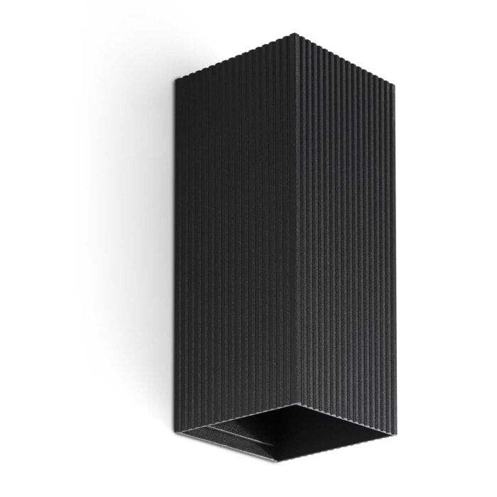 LUNE 2L Applique carré noire cannelée