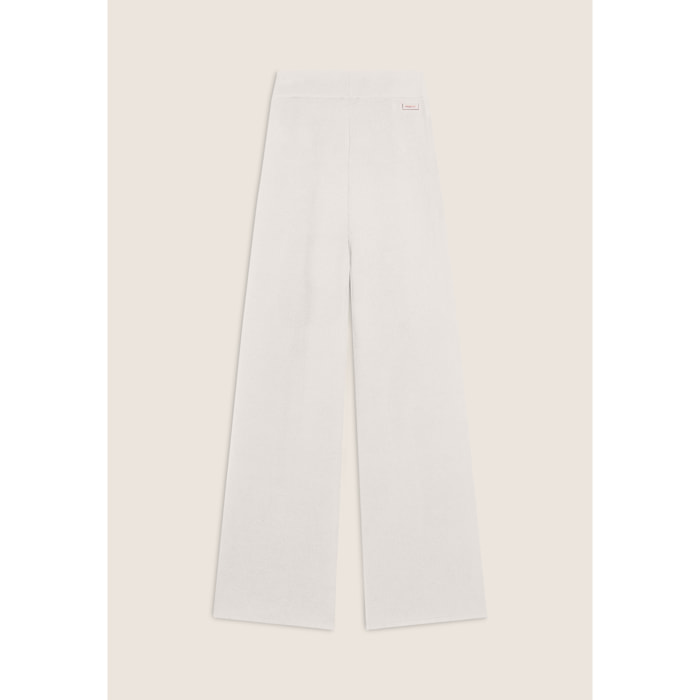 Pantalone comfort fit in maglia tricot rasata senza cuciture