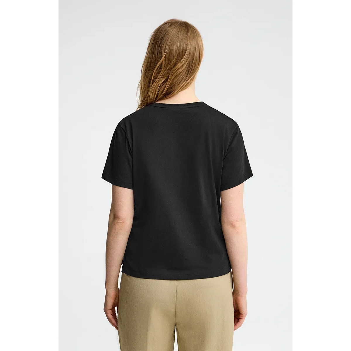 Camiseta negra de manga corta y corte regular con bordado Polo Club