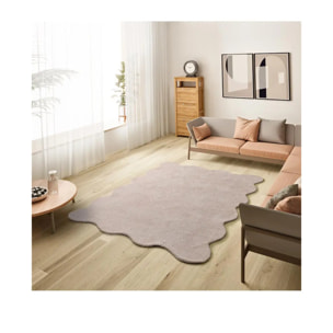 MELLOW Alfombra lavable lisa con borde ondulado maquillaje, varias medidas disponibles.