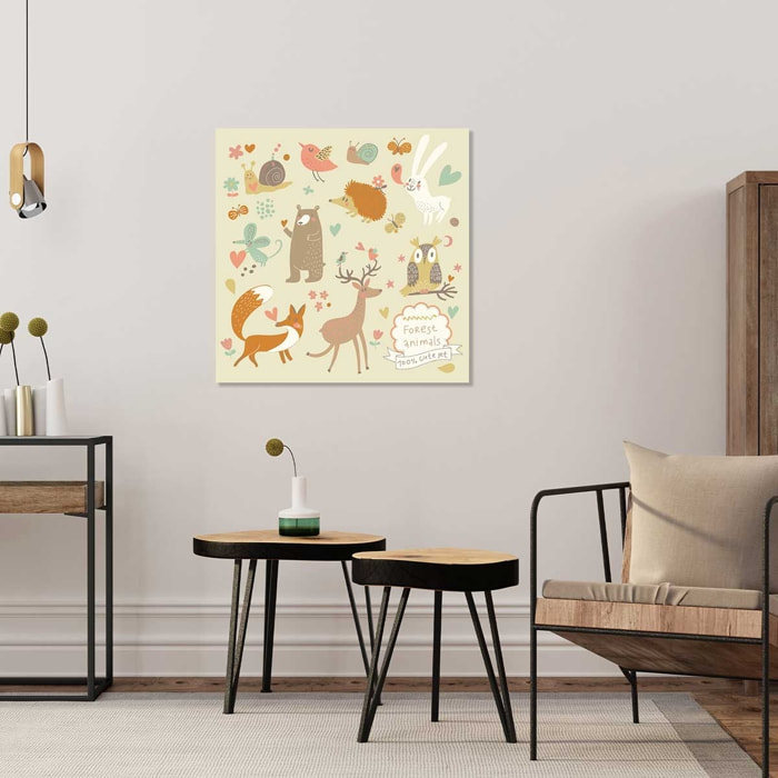 Tableau enfant animaux de la forêt Toile imprimée