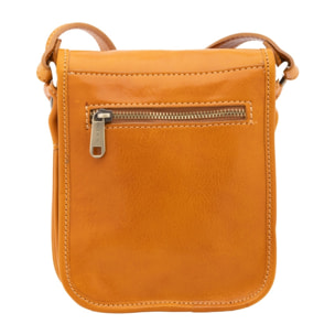 Borsa a tracolla da uomo in vera pelle - Modello False - Made in Italy - 20.0 x 16.5 x 10.0 cm