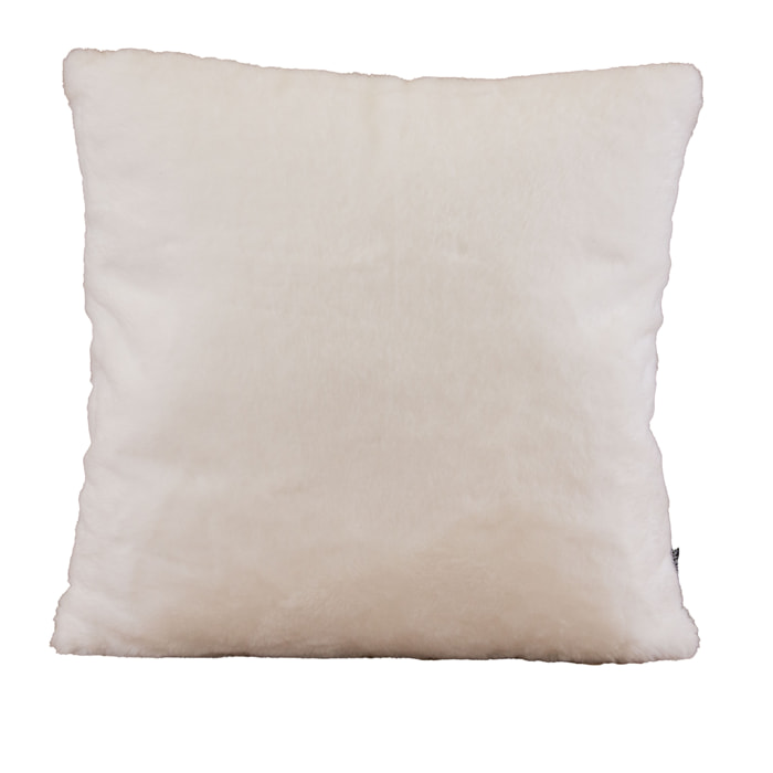 Coussin tout doux imitation fourrure - Ecru