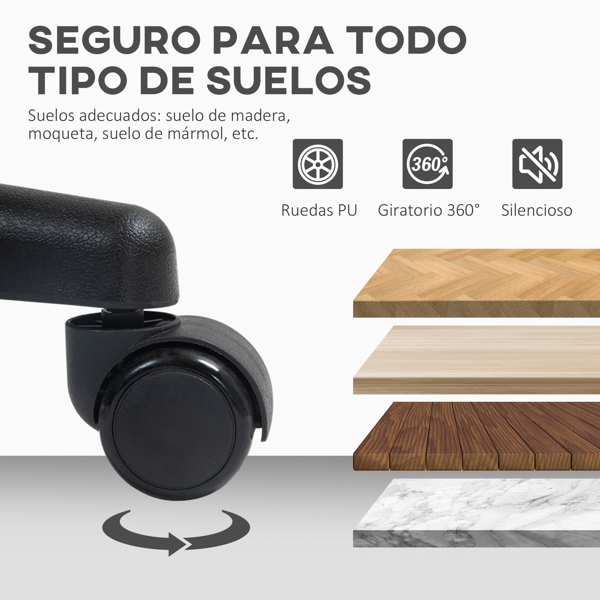 Silla de Oficina sin Brazos Silla de Escritorio Giratoria con Respaldo de Malla Transpirable Altura Ajustable Silla de Despacho Carga 120 kg Blanco