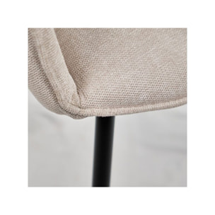 Chaise en tissu avec accoudoirs et pieds métal noir - MIKI