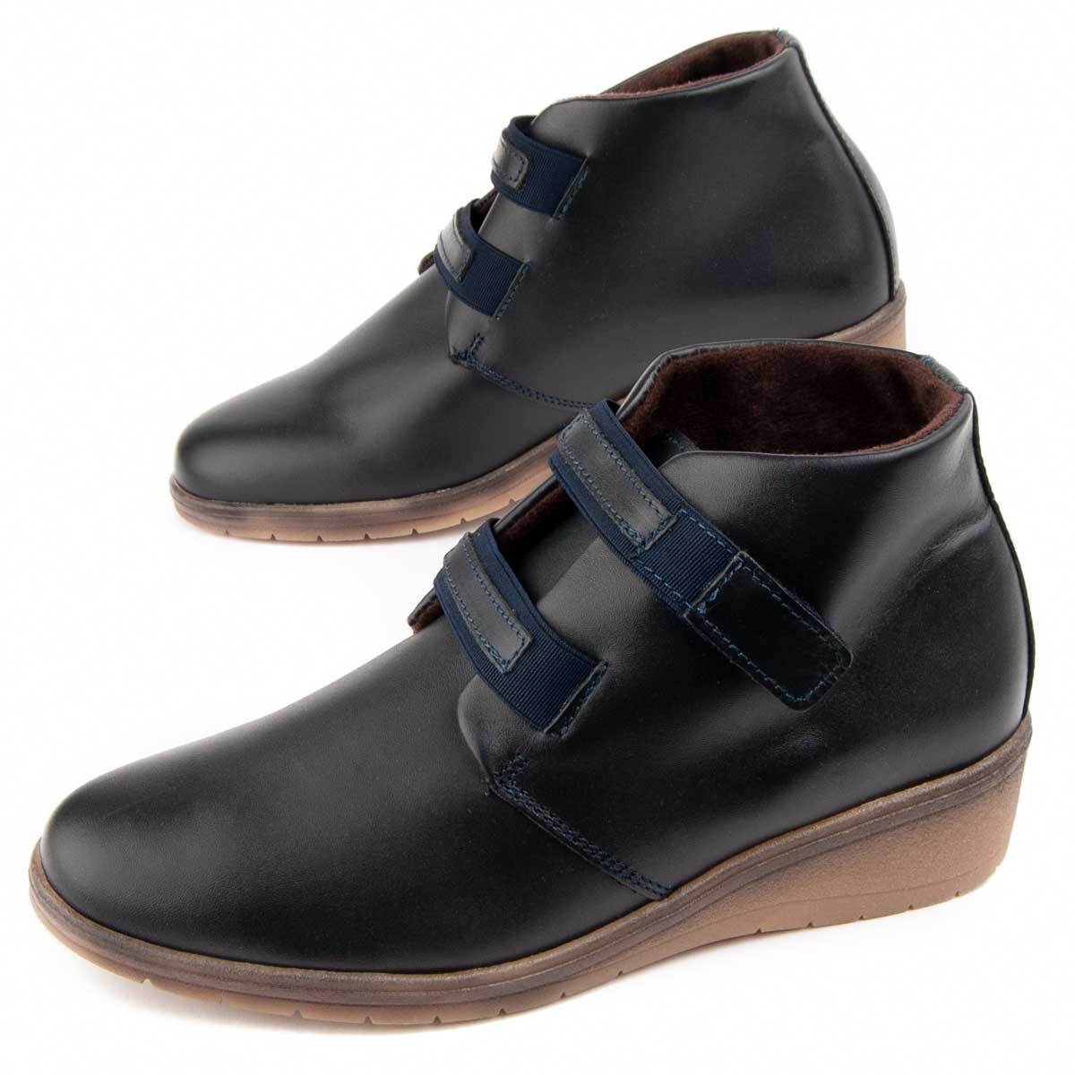 Botín De Cuña - Azul - Altura: 4 Cm