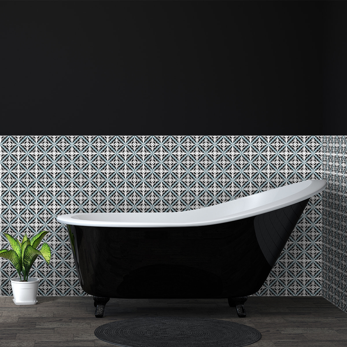 Stickers muraux - Sticker Mural Carrelage adhésif Cuisine Salle de Bain - 60 STICKERS CARRELAGES AZULEJOS EMERENCIO