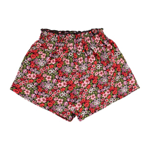 Bermudas punto elástico flores de niña