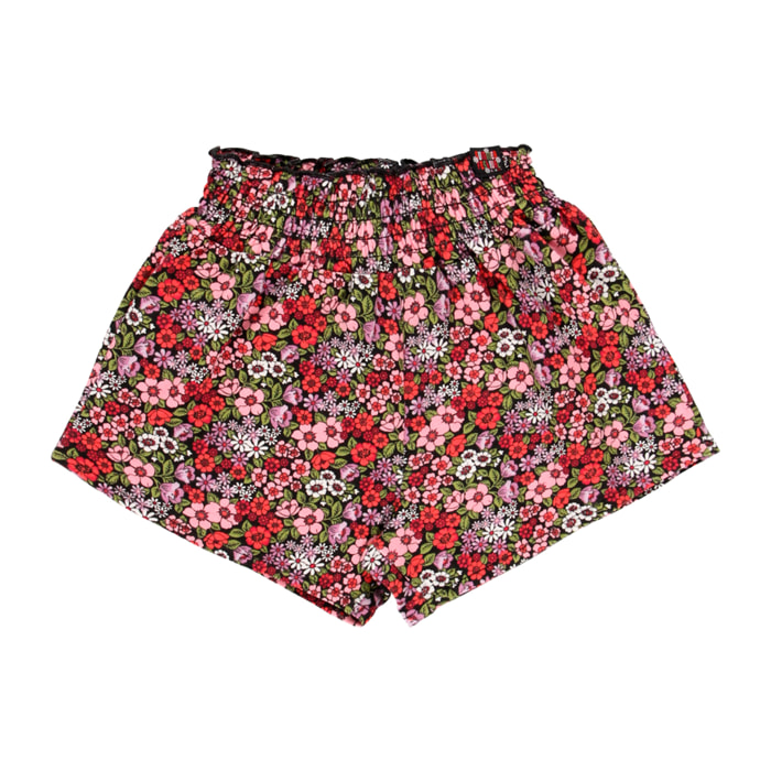 Bermudas punto elástico flores de niña