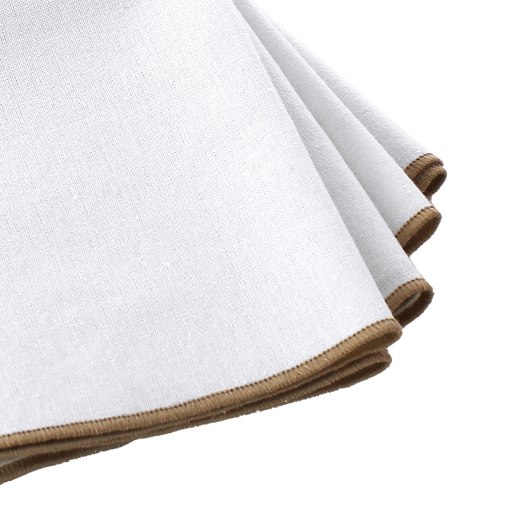 Serviette de table unie et bourdonnée - Blanc