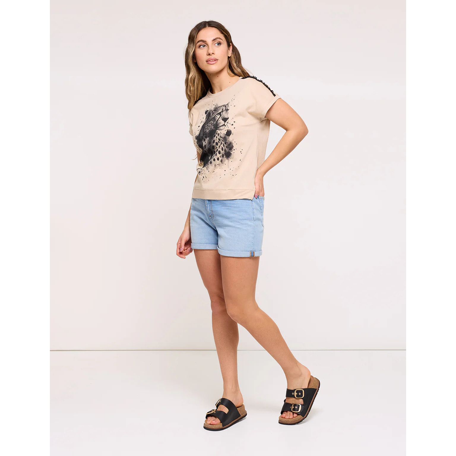 Camiseta Manga Corta Beige - Lopardan