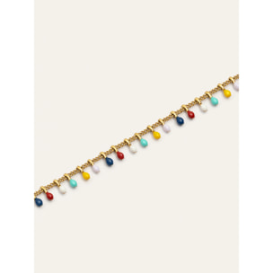 Collana Swing Dots Colors Enamel Acciao Placcato Oro