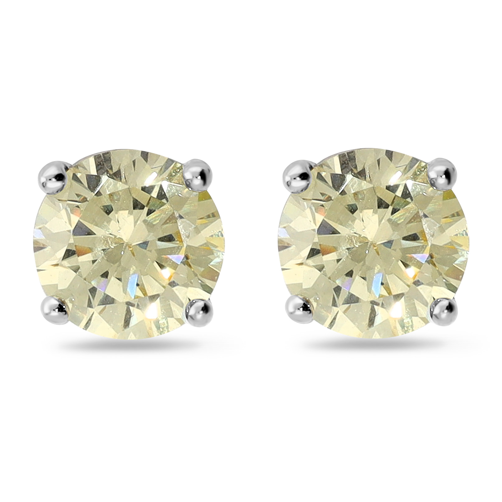 Orecchini Punto Luce in Argento 925 con Cubic Zirconia Champagne