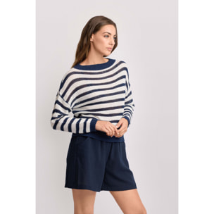 Kocca - Maglia a maniche lunghe a righe Donna, Righe, Girocollo