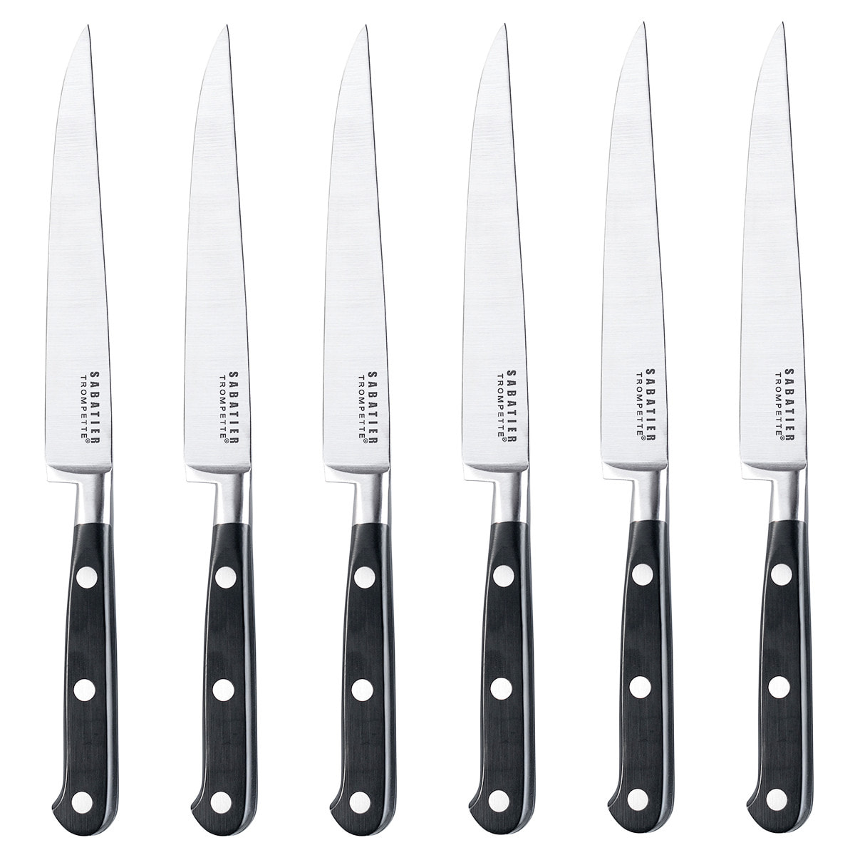 Sabatier Trompette - Coffret 6 couteaux steak lame lisse