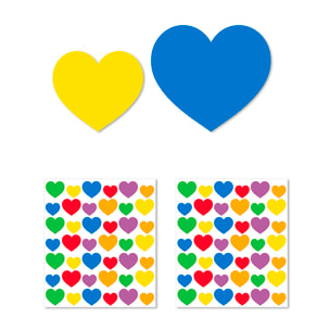 PACK 24 UNITA' ETICHETTE ADESIVE PERSONALIZZABILI DECORATE DESIGN CUORI (SET 2 UDS)